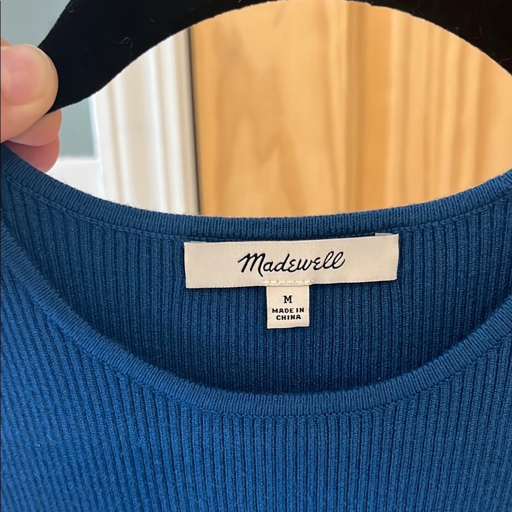 Madewell Teal Ribbed Knit Top